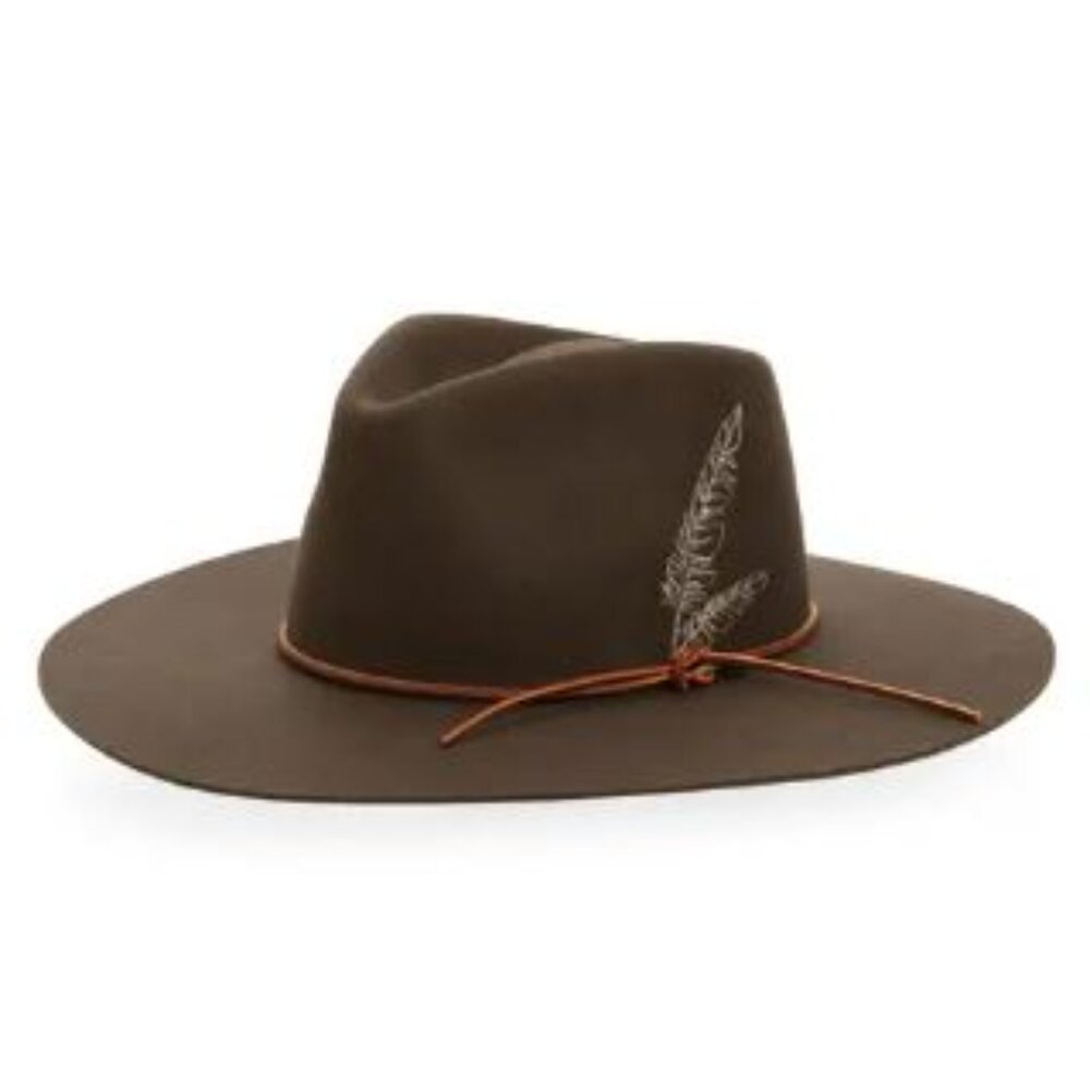 RAG & BONE Kacy Feather Wool Fedora Hat